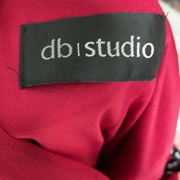 DB Studio Dress Red Christmas Holiday Floral Ribbon Tulle XS - Picture 10 of 14